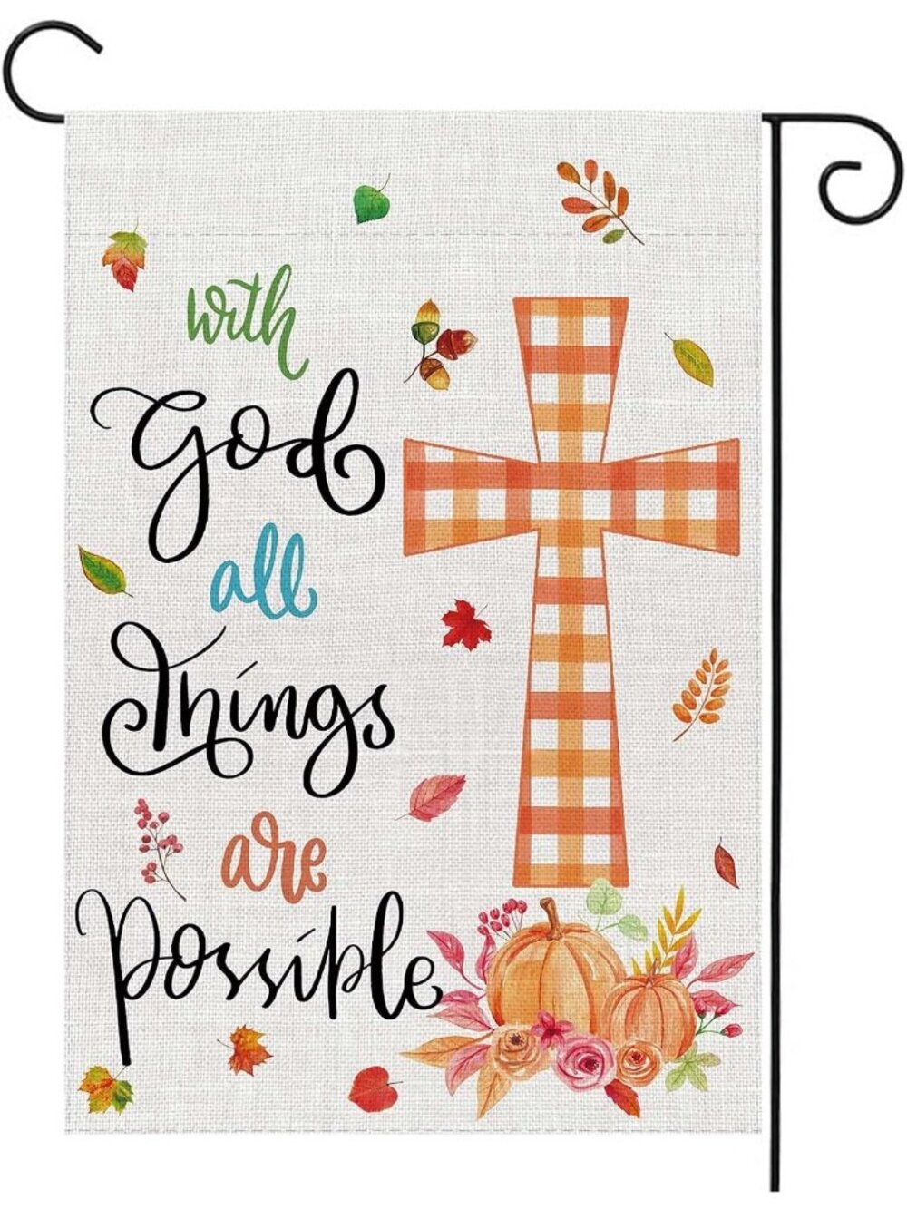 Flag Garden UPINLOOK Fall Thanksgiving 12 X 18 Inch Vertical Double Sided with